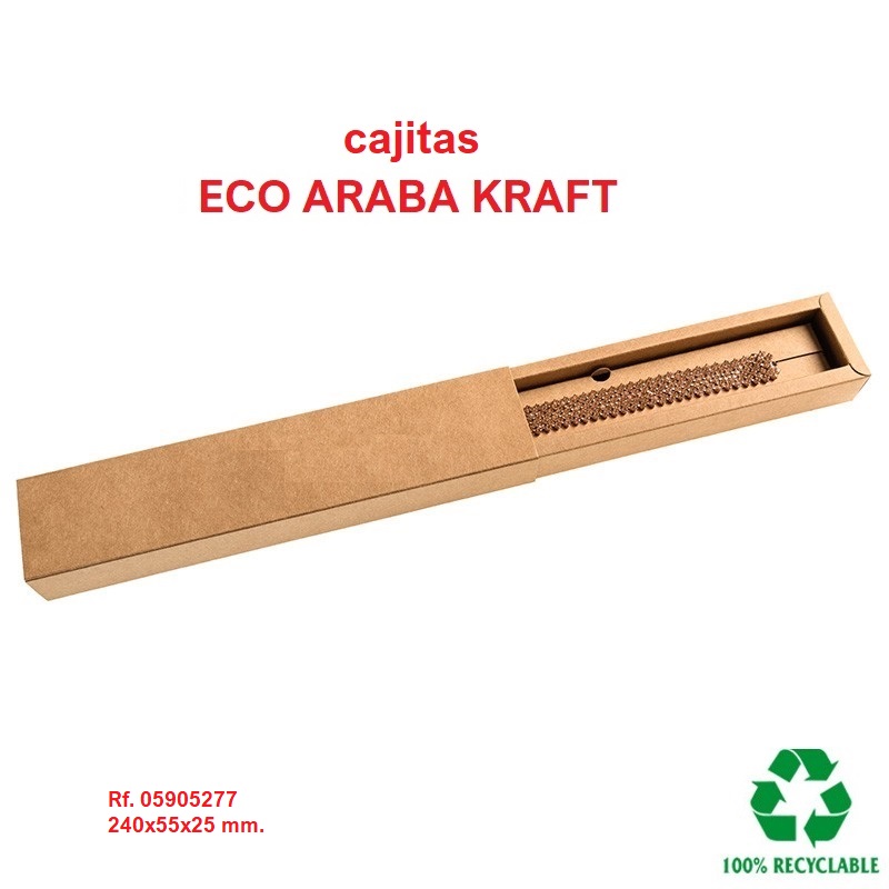Caja Eco Araba Kraft pulsera extendida 240x50x25 mm.